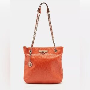 DKNY Orange Leather Chain Shoulder Bag